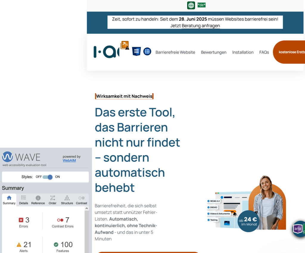  Koenigs Barrierefreie Website mit Monitoring und Meheren  Fehlern